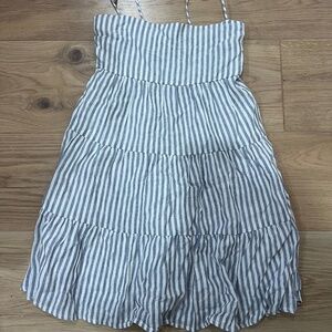 Abercrombie blue striped tie straps mini dress - XS
